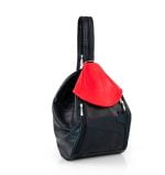 Torba damska czarno-czerwona skórzana - z przodu