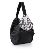 Torba damska czarno-biała skórzana - po skosie