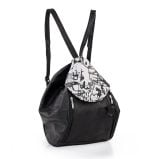 Plecak damski czarno-biały skórzany - z przodu