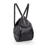 Plecak damski granatowy skórzany - z przodu