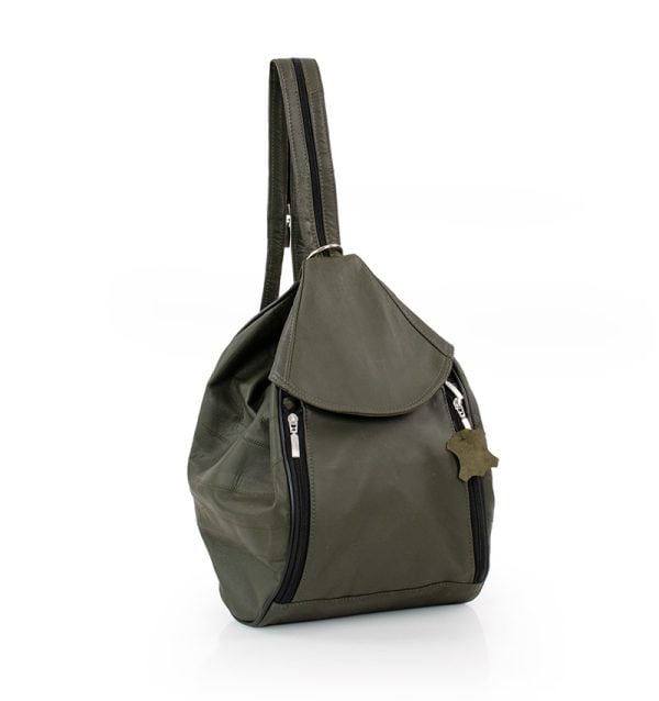 Torba damska skórzana zieleń ciemna - z przodu