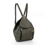 Plecak damski skórzany zieleń ciemna - z przodu