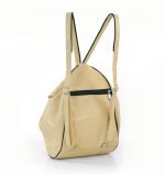 Plecak skórzany kremowy - z tyłu