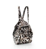 Plecak damski w panterkę, skórzany - z tyłu