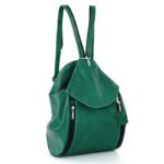 Plecak damski zielony skórzany - z przodu
