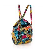 Plecak damski skórzany wielokolorowy - z tyłu