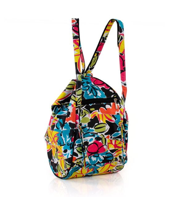 Plecak damski skórzany wielokolorowy - z tyłu