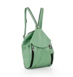 Zielony plecak damski skórzany - z przodu