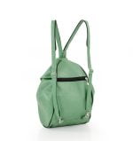 Plecak damski zielony skórzany - z tyłu