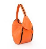 Pomarańczowa torba skórzana - po skosie