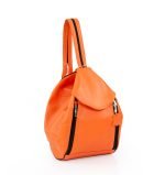 Pomarańczowa torba skórzana - z przodu