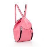 Różowy plecak damski ze skóry naturalnej - z przodu