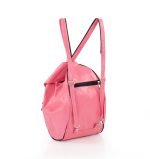 Różowy plecak damski ze skóry naturalnej - z tyłu