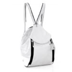 Plecak damski biały skórzany - z przodu