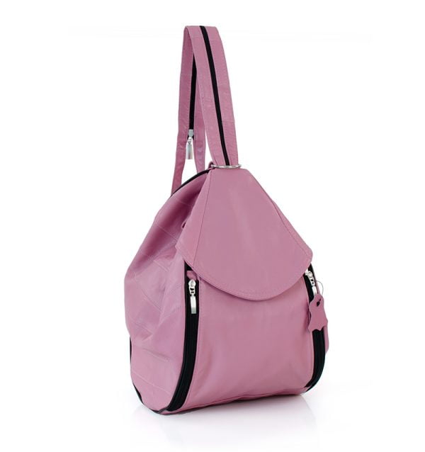 Torba damska ciemny róż skórzana - z przodu