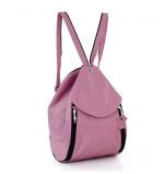 Plecak damski ciemny róż skórzany - z przodu