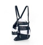 Plecak damski skórzany biało granatowy - z tyłu