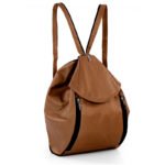 Plecak damski brązowy skóra naturalna - z przodu
