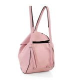 Plecak damski pudrowy róż skórzany - z tyłu