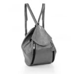 Plecak damski skórzany biało granatowy - z przodu