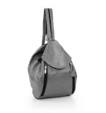 Torba damska skórzana biało granatowa - z przodu