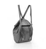 Plecak damski skórzany biało granatowy - z tyłu