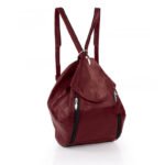 Plecak damski bordowy skórzany - z przodu