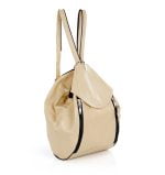 Plecak damski skórzany beżowy jasny - z przodu