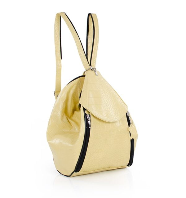 Plecak damski żółty - z przodu