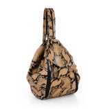 Torba damska beżowa wężowa skóra - z przodu