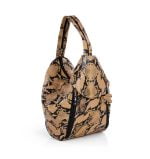 Torba damska beżowa wężowa skóra - po skosie