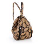 Plecak damski beżowy wężowa skóra - z przodu