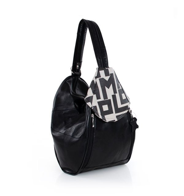 Plecak damski czarny - po skosie