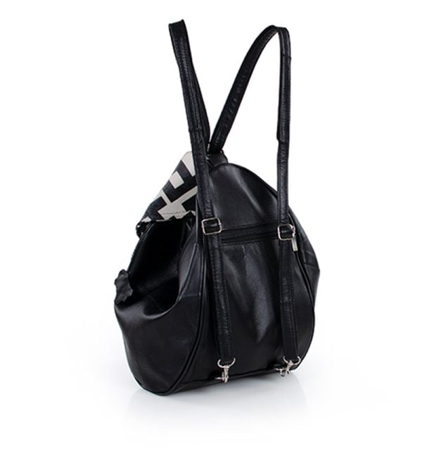 Plecak damski czarny - z tyłu