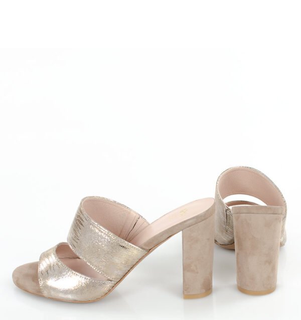 GASSU Klapki LUNA - Złote klapki na słupku - z tyłu