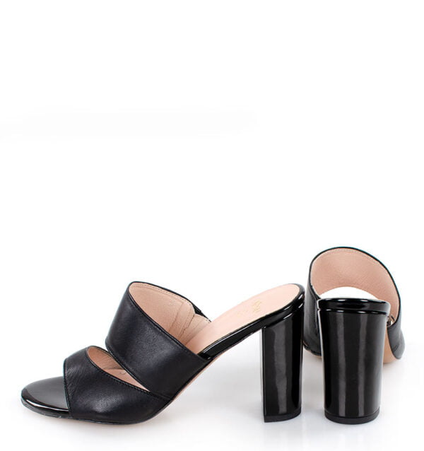 GASSU Klapki LUNA - Czarne klapki na słupku - z tyłu