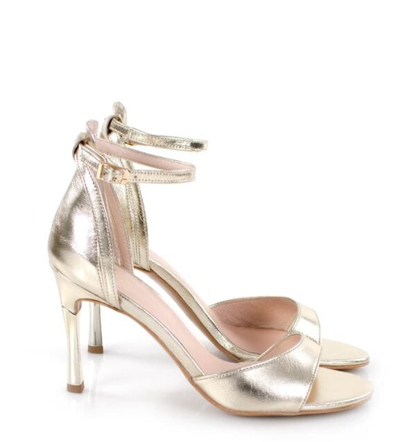 GASSU Sandałki MEGAN złote szpilki - bokiem