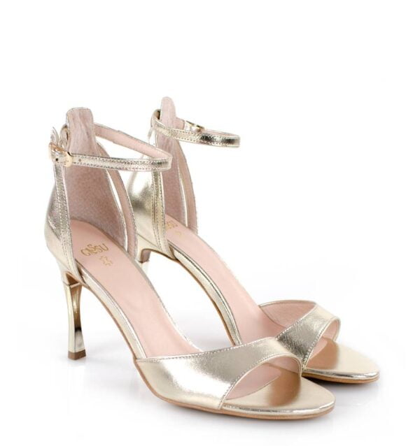 GASSU Sandałki MEGAN złote szpilki - po skosie