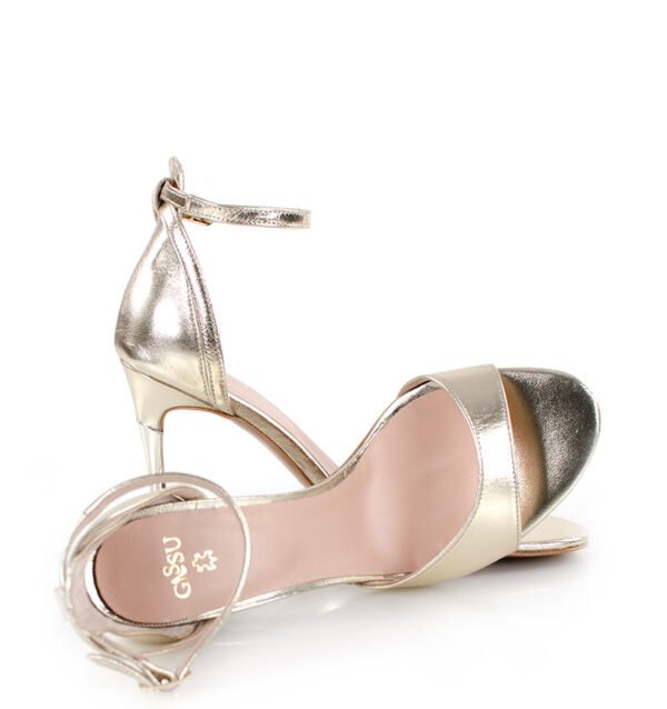 GASSU Sandałki MEGAN złote szpilki - z przodu