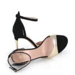 GASSU Sandałki MEGAN złoto-czarne szpilki - z przodu