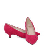 GASSU Czółenka JESSICA różowe zamszowa skóra niski obcas - z przodu