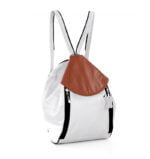 Plecak biało-brązowy - z przodu