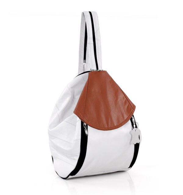 Torba biało-brązowa - z przodu