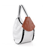 Torba biało-brązowa - po skosie