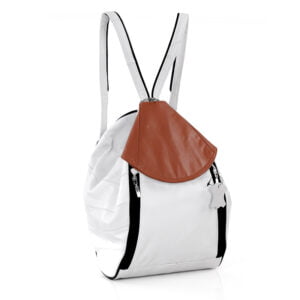 Plecak biało-brązowy - z przodu