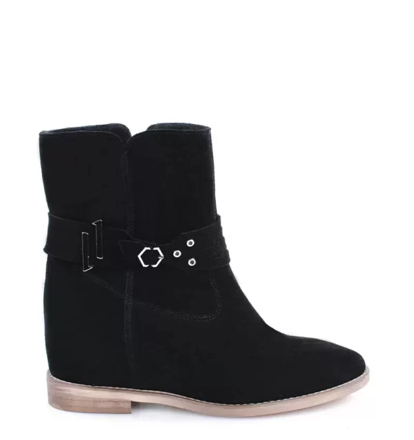 amber1-black.jpg GASSU Botki czarne AMBER ukryty obcas - bokiem