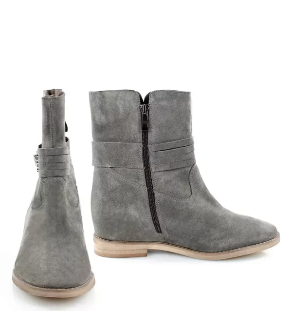 GASSU Botki szare AMBER ukryty obcas - z przodu
