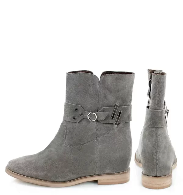 GASSU Botki szare AMBER ukryty obcas - z tyłu