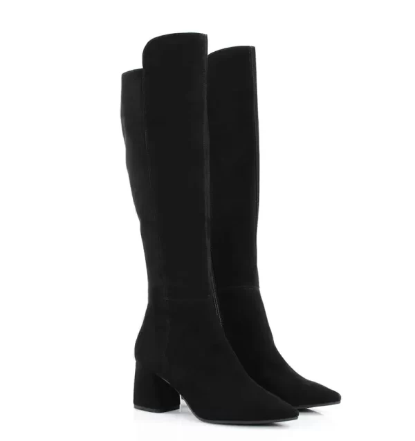 GASSU Kozaki czarne BARB na słupku - po skosie