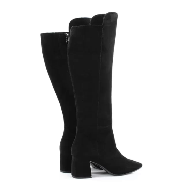 GASSU Kozaki czarne BARB na słupku - po skosie